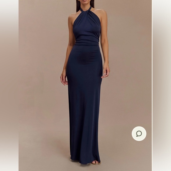 Meshki Elyna Halter Maxi Dress - Navy - Picture 1 of 6